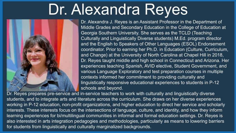 Dr. ALexandra Reyes Biography